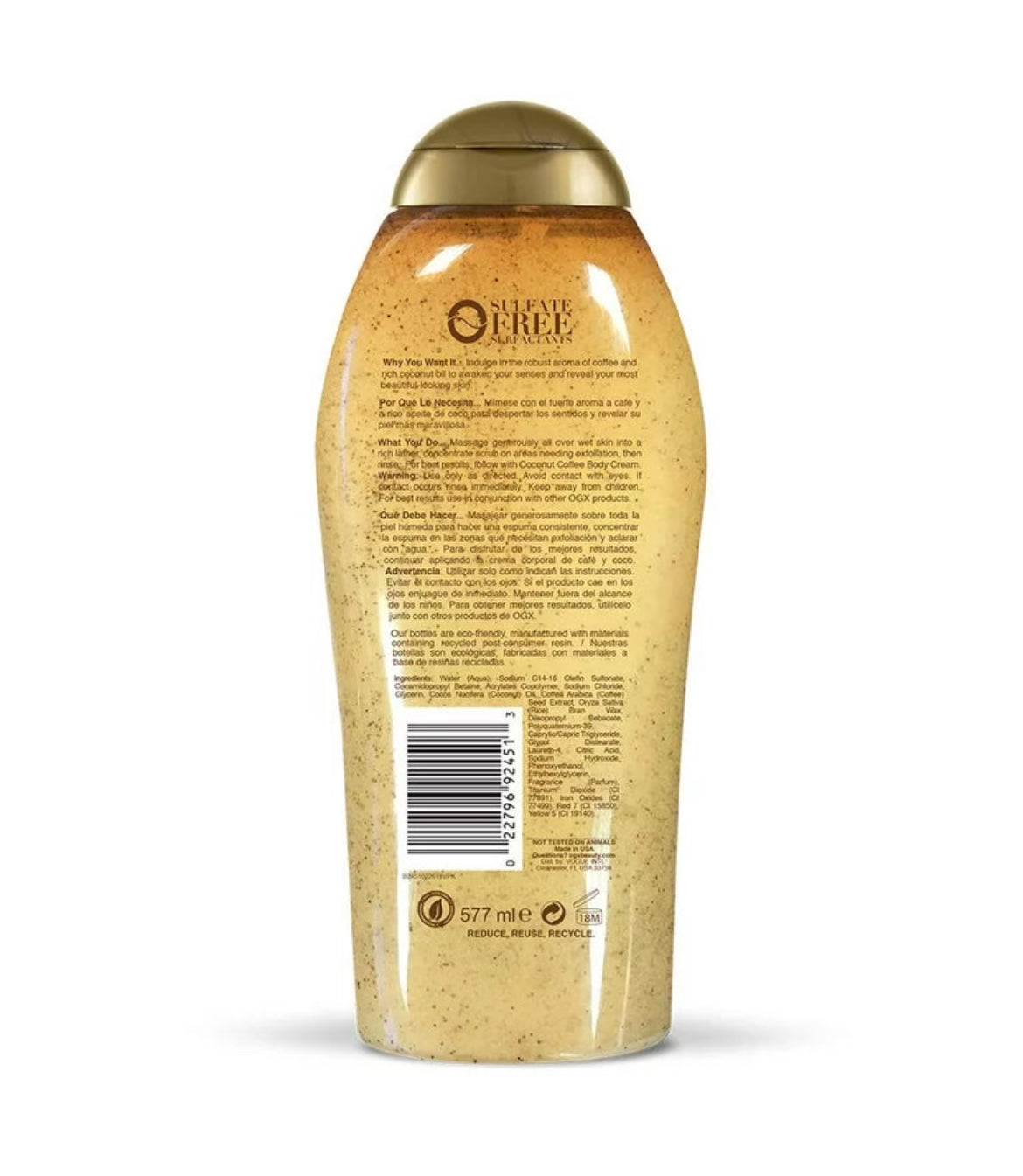 Exfoliante Corporal Café y Coco OGX (577ml)
