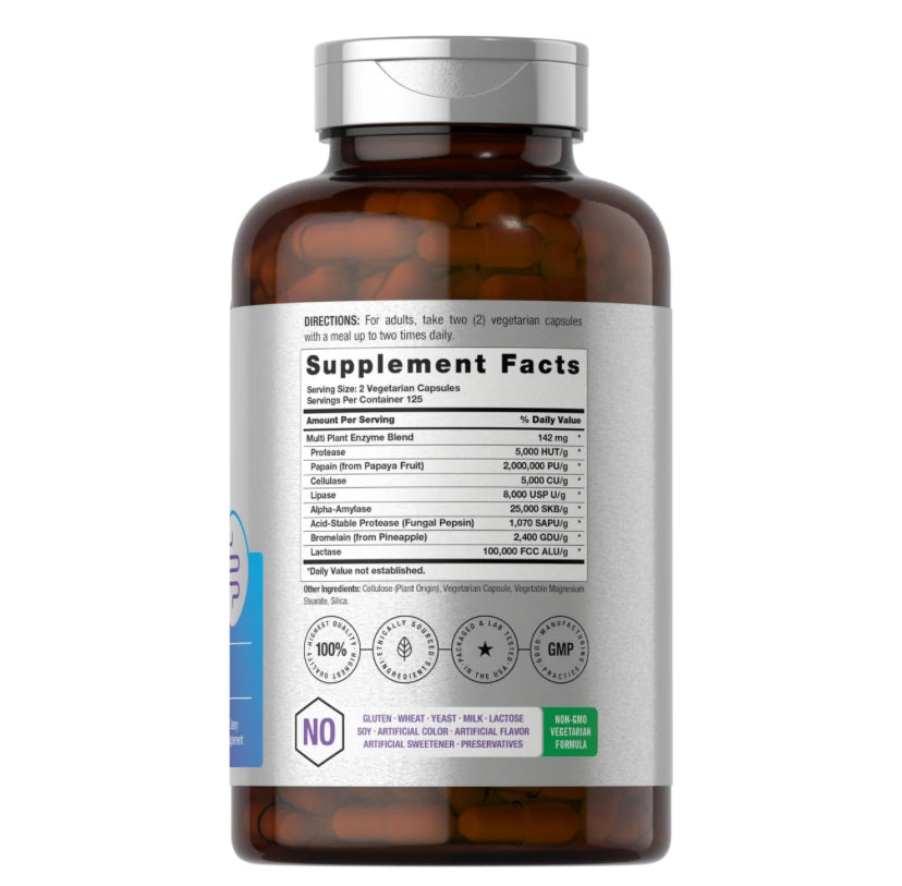 Enzimas Digestivas Esenciales Horbaach (250 cápsulas)