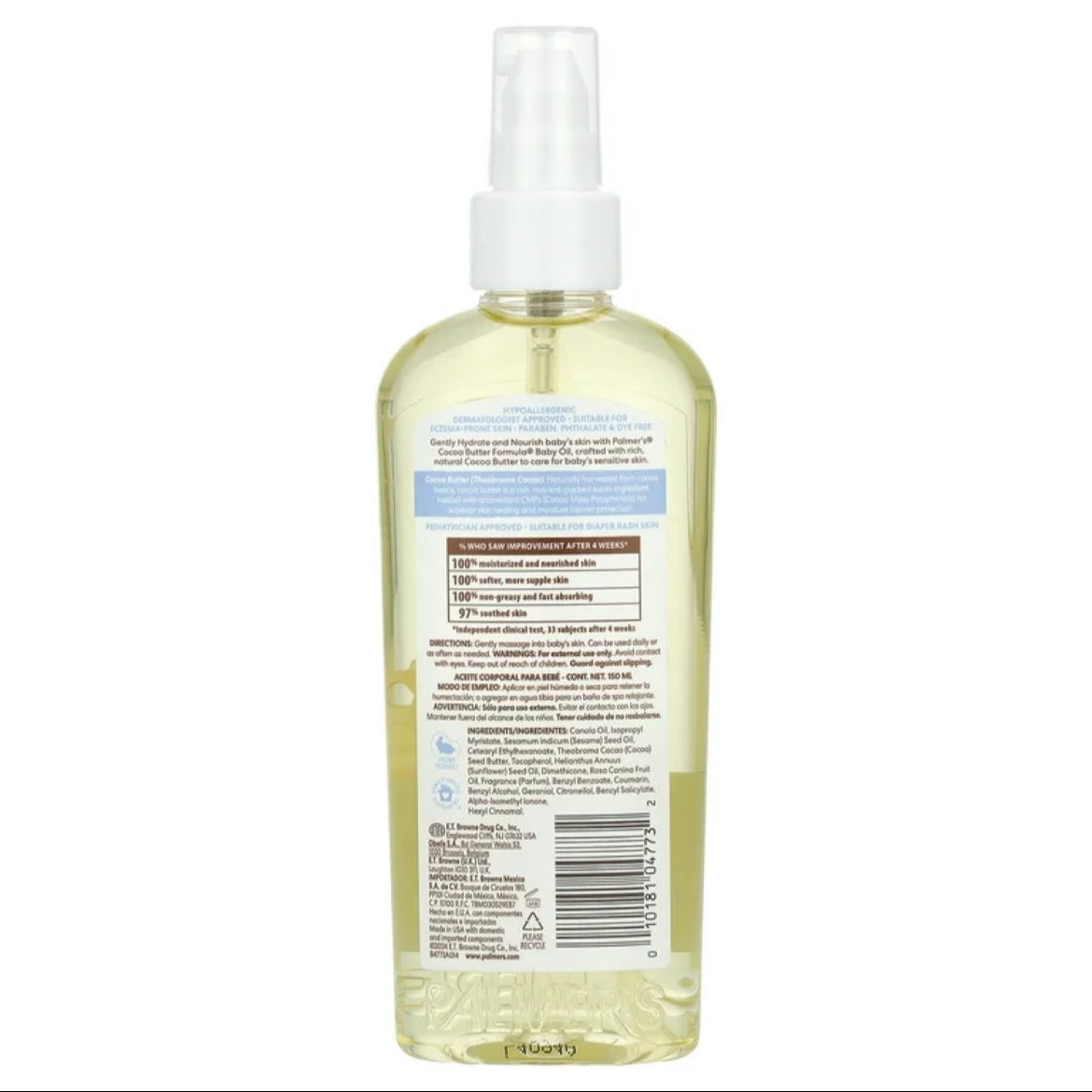 Aceite Corporal de Manteca de Cacao para Bebé Palmer's (150ml)