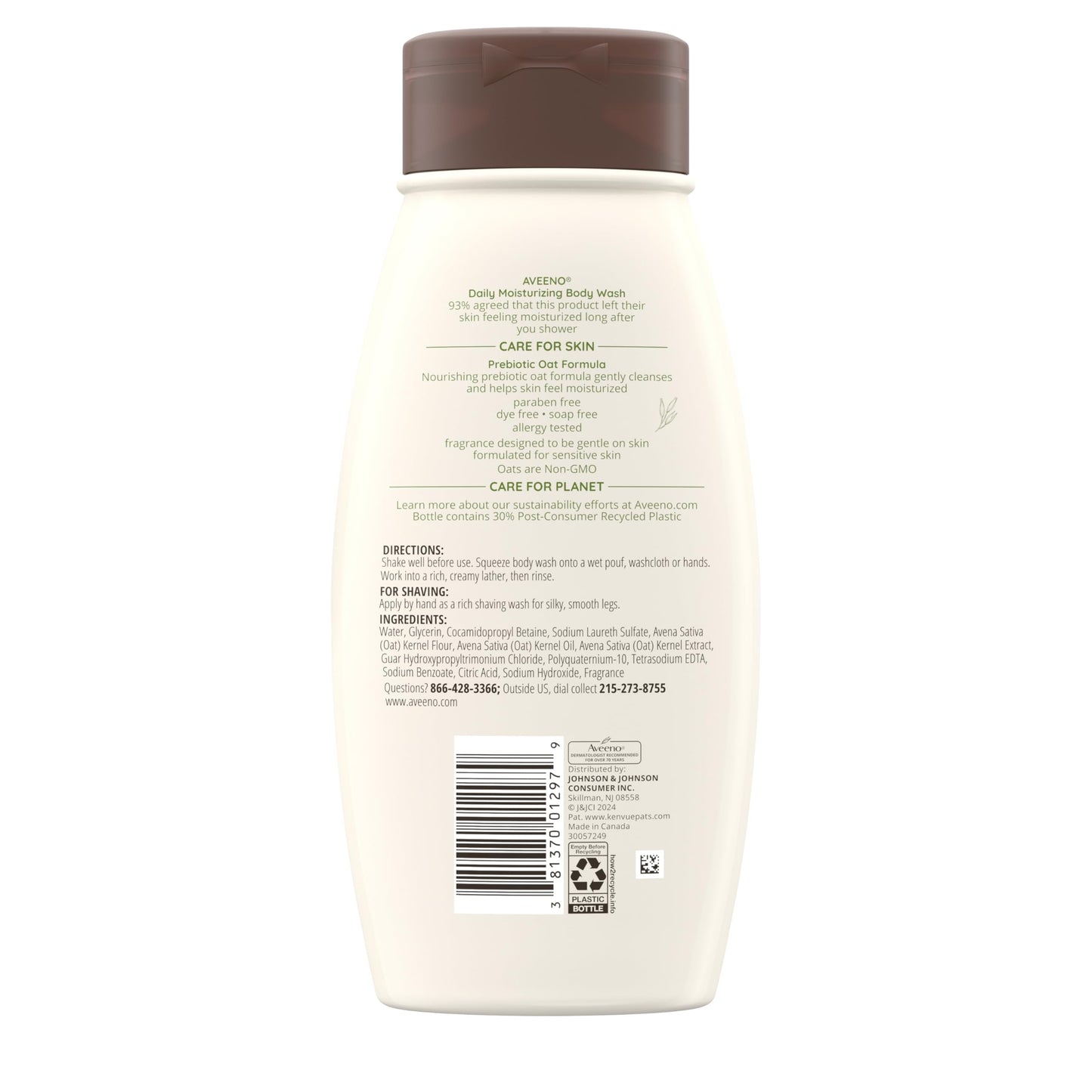 Jabón Corporal Hidratante para piel sensible Aveeno (532ml)