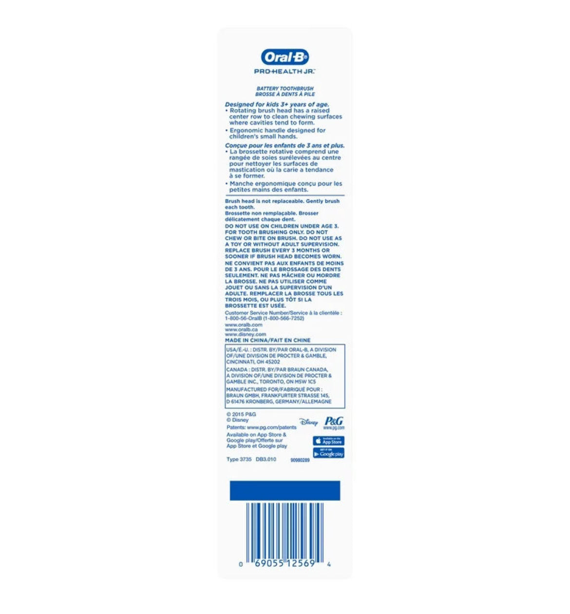 Cepillo de dientes eléctrico Oral B Frozen