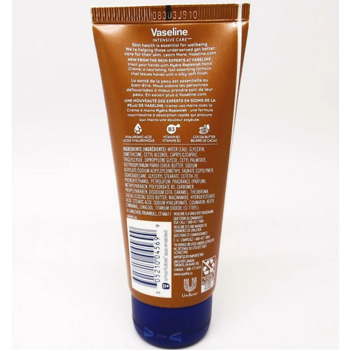 Crema Hidratante de manos con Ácido Hialurónico Vaseline (100ml)
