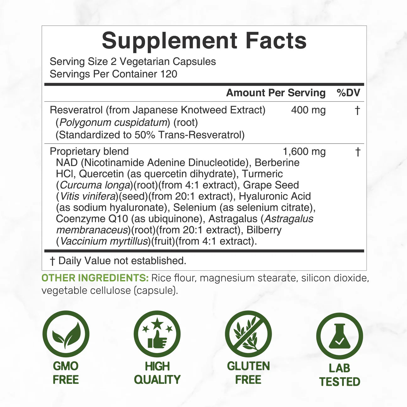 Resveratrol Complex Deal Supplement 2.000mg (240 cápsulas)