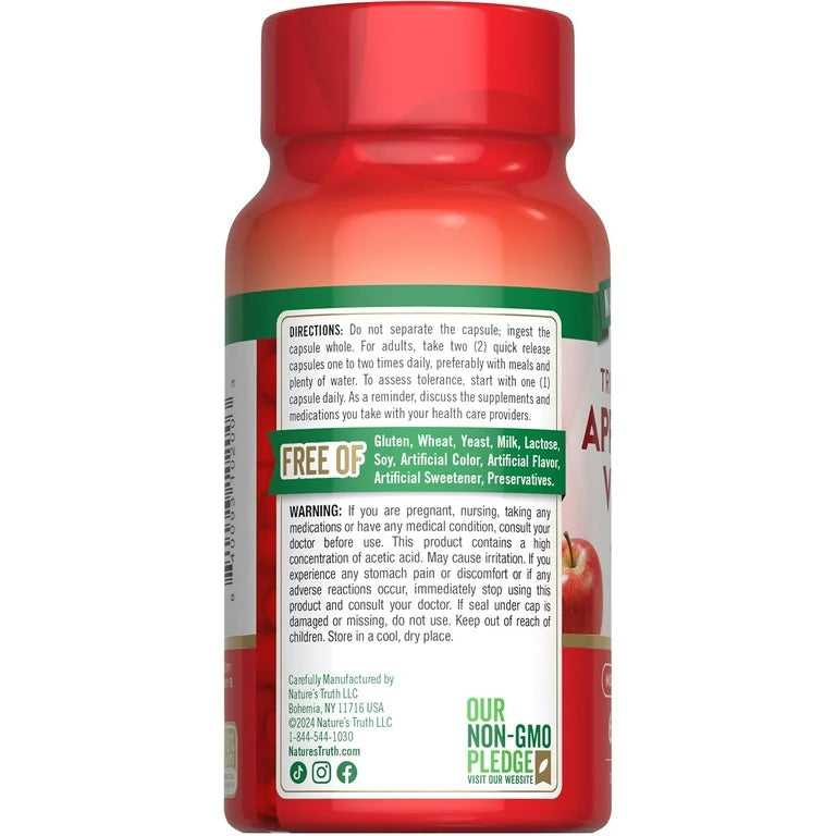 Vinagre de Sidra de Manzana Nature's Truth 1.200mg (60 cápsulas)