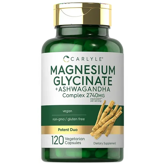 Glicinato de Magnesio + Ashwagandha Carlyle (120 cápsulas)