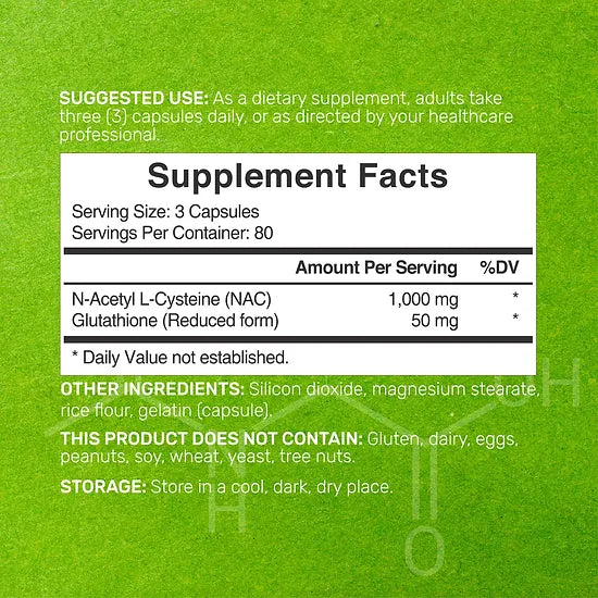 NAC + Glutathione Deal Supplement 1.000mg (240 cápsulas)