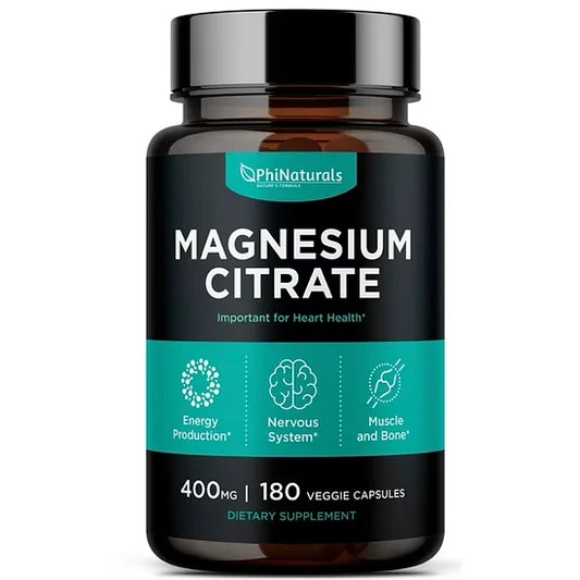 Citrato de Magnesio PhiNaturals 400mg (180 cápsulas)