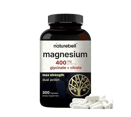 Complejo de Magnesio (Glicinato + Citrato) NatureBell 400mg (300 cápsulas)