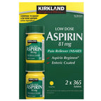 Aspirina Kirkland 81mg (2 x 365 tabletas)