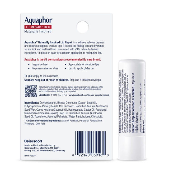 Hidratante de Labios Lip Repair Coconut Oil Aquaphor (2 unidades)