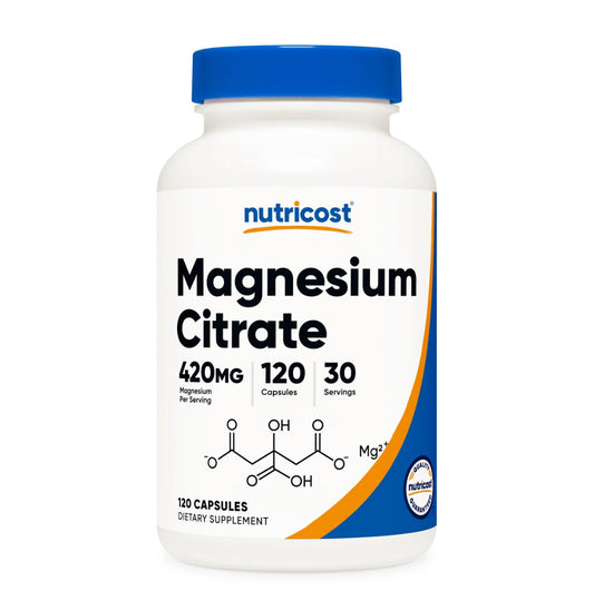 Citrato de Magnesio Nutricost 420mg (120 cápsulas)