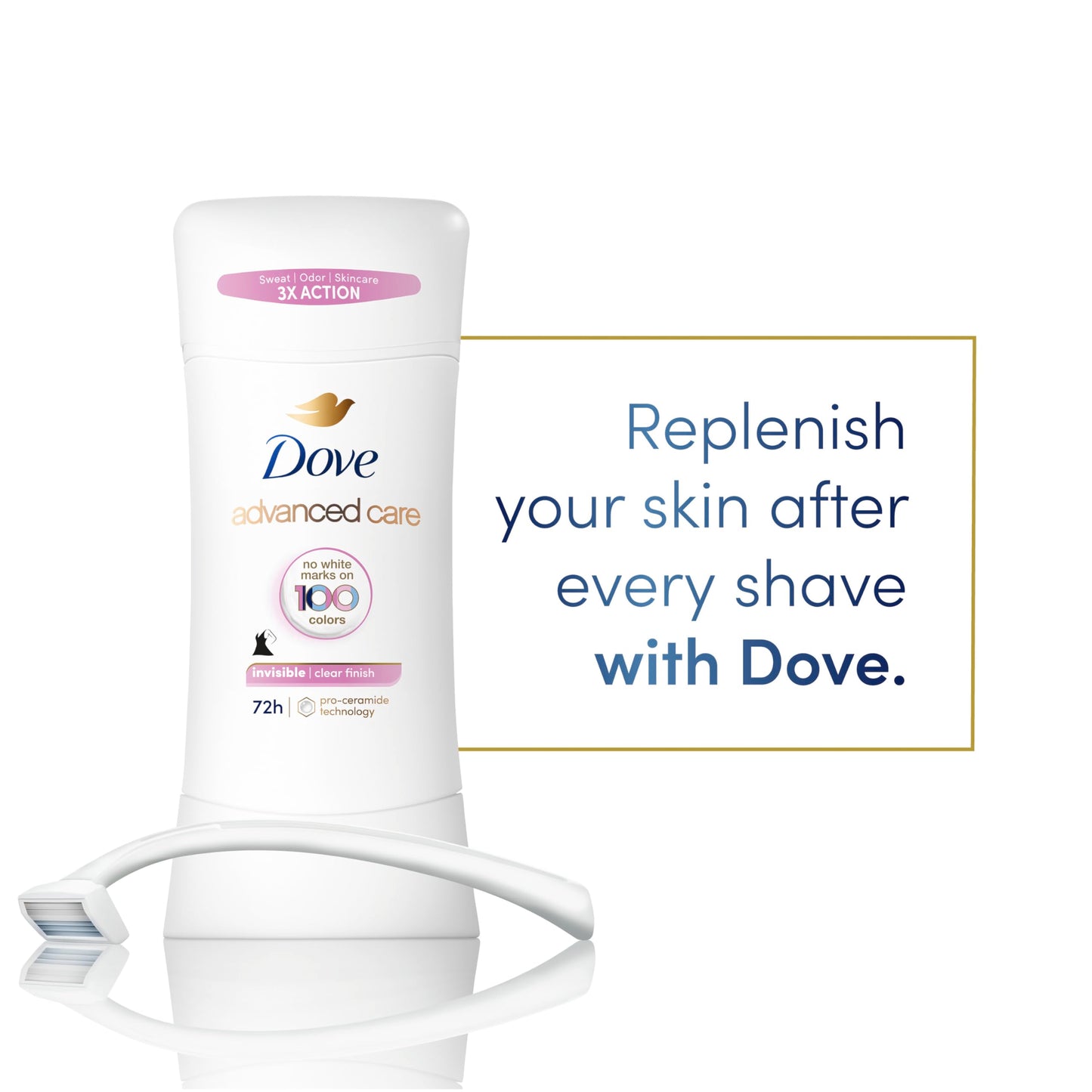 Desodorante Antitranspirante Dove Advanced Care Clear Finish (74g)