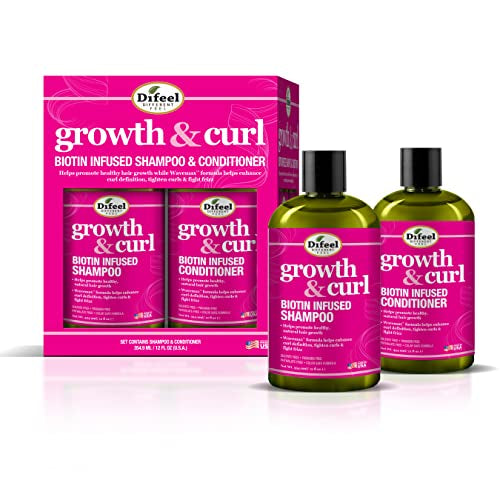 KIT Capilar (Shampoo y Acondicionador) Biotin Growht & Curl Difeel (355ml)