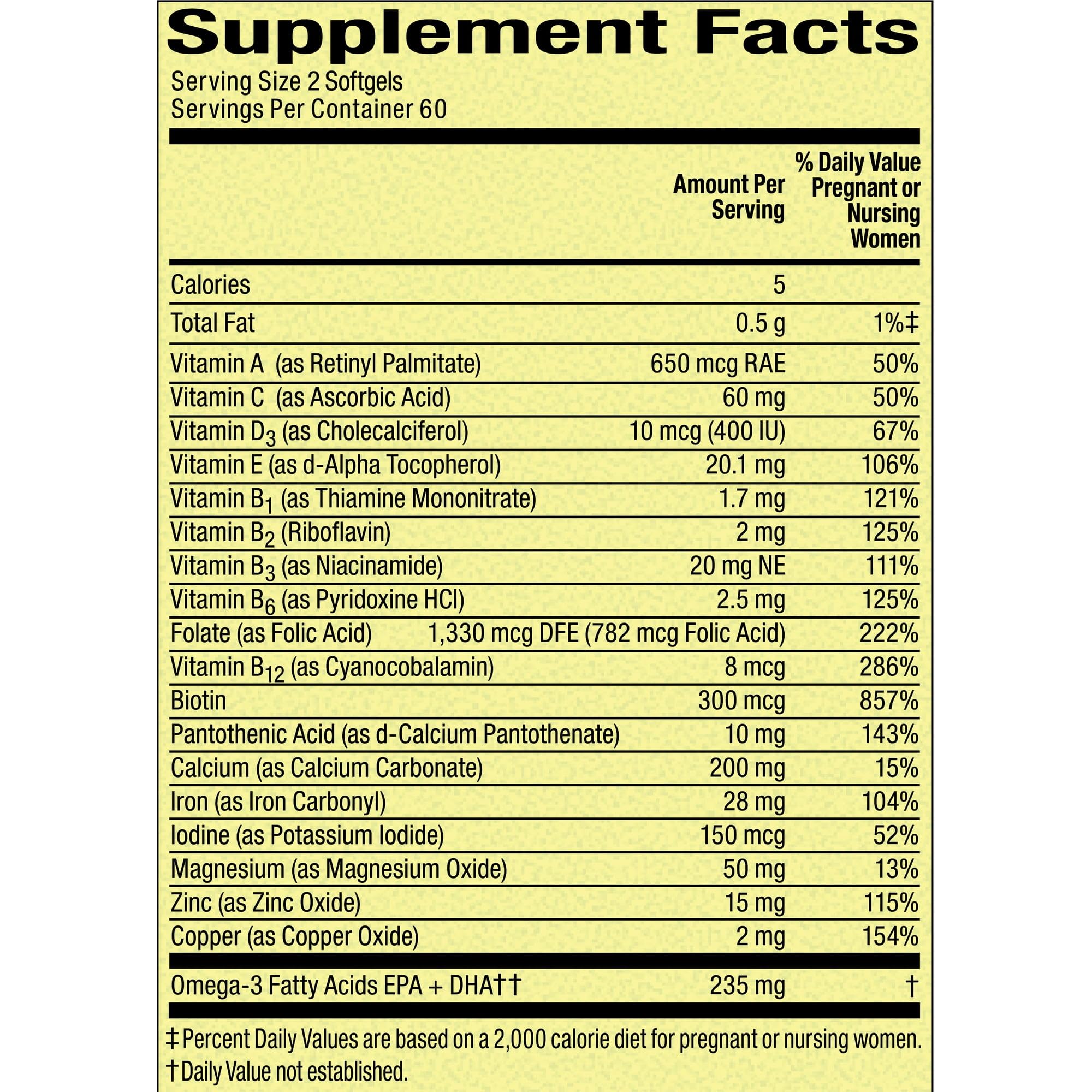 Multivitaminico Prenatal Mini Spring Valley (120 Mini cápsulas)