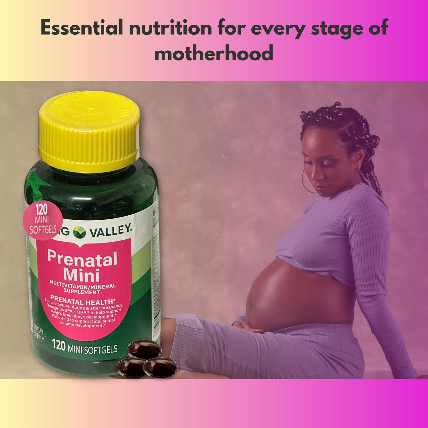 Multivitaminico Prenatal Mini Spring Valley (120 Mini cápsulas)