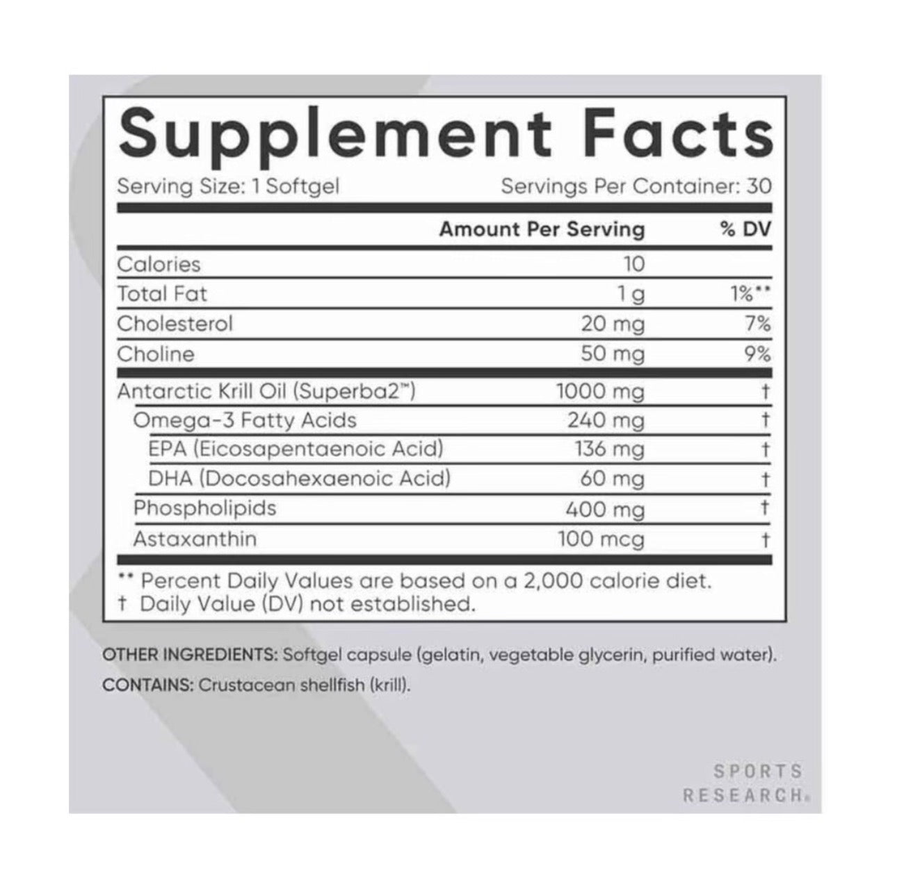 Omega 3 Krill Oil Sports Research (90 softgels)