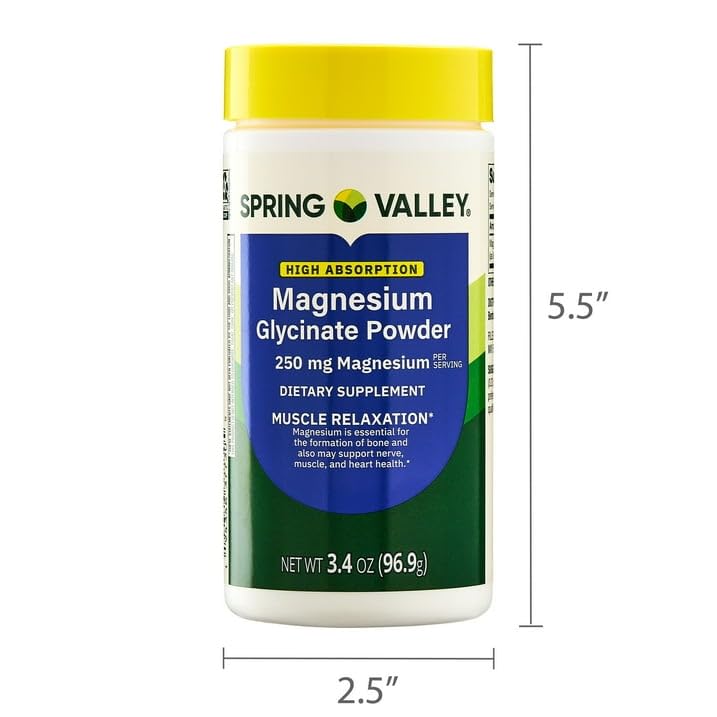 Glicinato de Magnesio en Polvo Spring Valley 250mg (30 servicios)