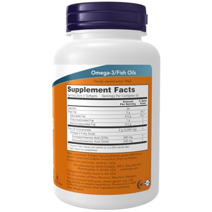 Omega-3 Fish Oil NOW (100 softgels)
