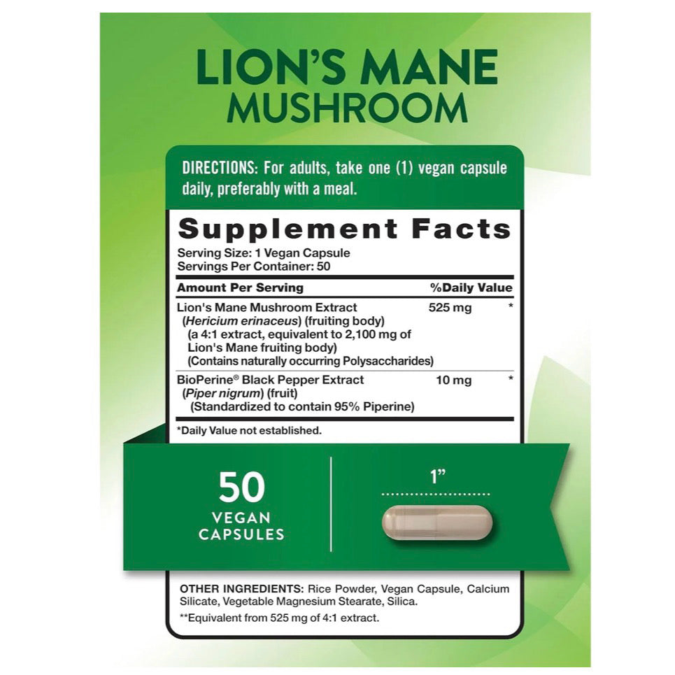 Melena de León Nature's Truth 2.100mg (50 cápsulas)