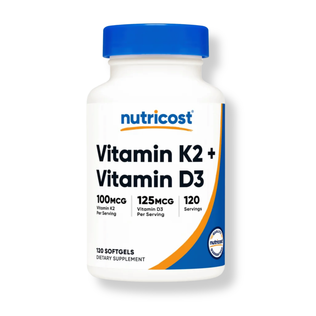 Vitamina K2 + D3 Nutricost (120 cápsulas)