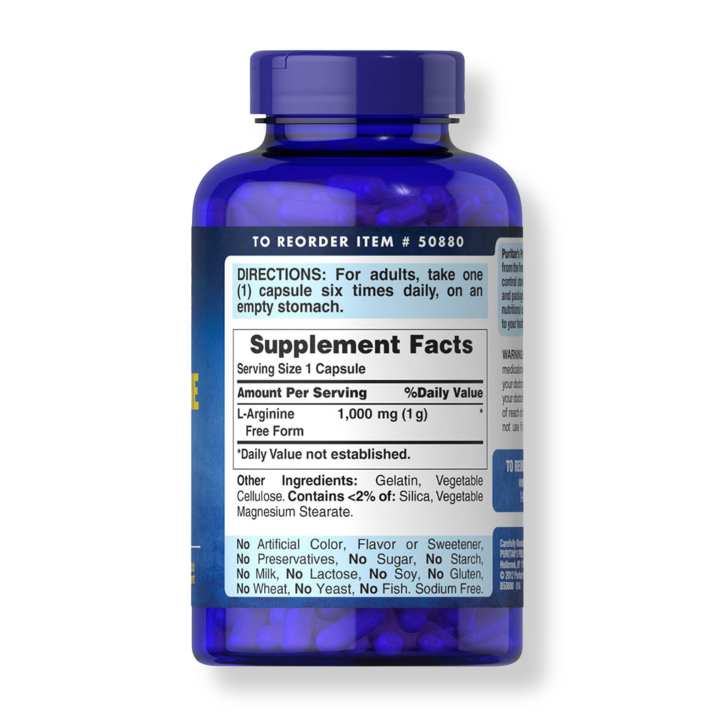 L-Arginina Puritans Pride 1.000mg (100 cápsulas)
