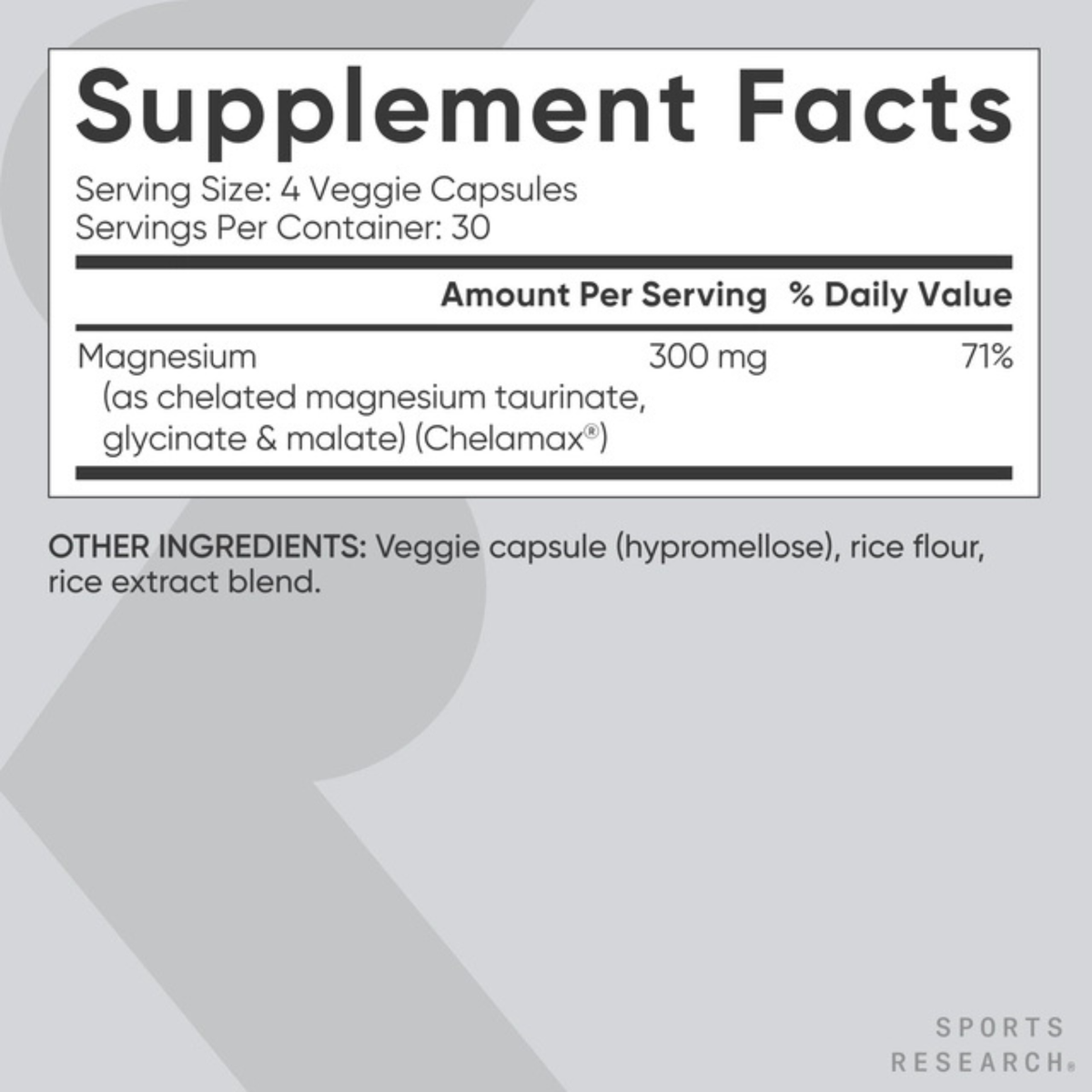 Triple Magnesio Sports Research (120 cápsulas)
