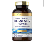 Triple Magnesio (Glicinato + Citrato + Malato) Carlyle (240 cápsulas)