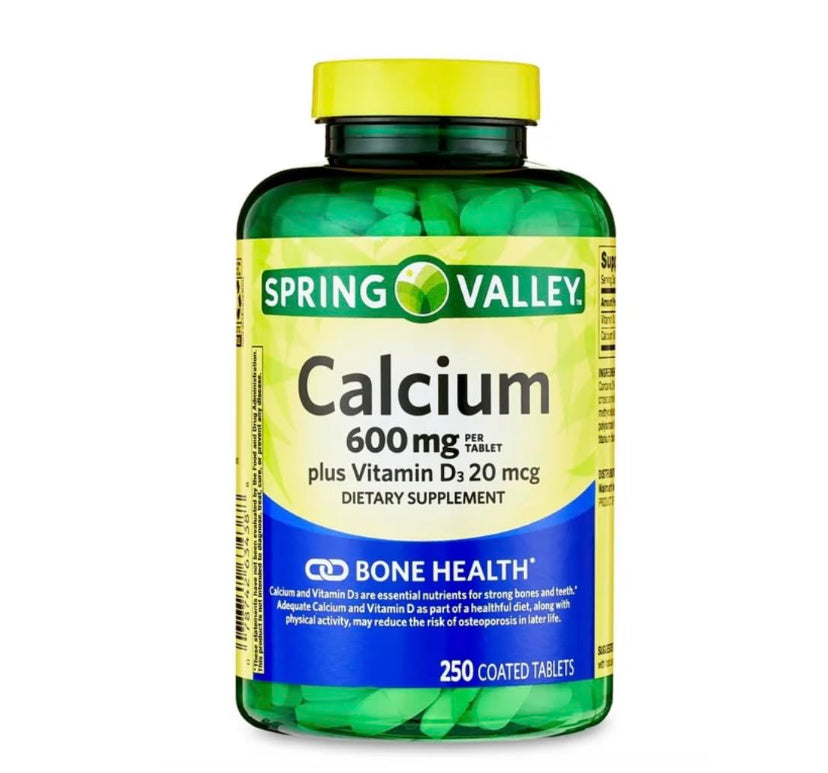 Calcio Spring Valley 600mg (250 tabletas)