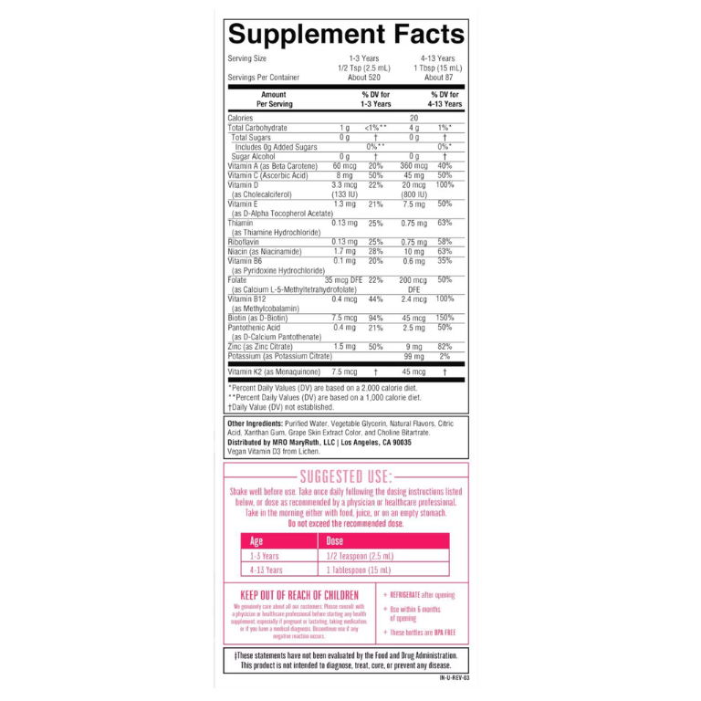 Multivitaminico Liquido Kids Mary Ruth's (650 ml)