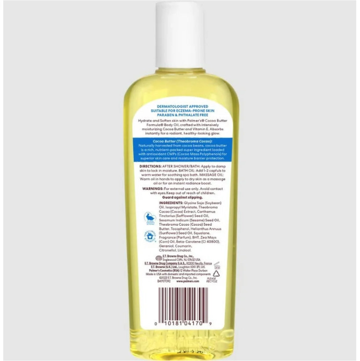 Aceite Corporal Hidratante de Manteca de Cacao con Vitamina E Palmers (250ml)