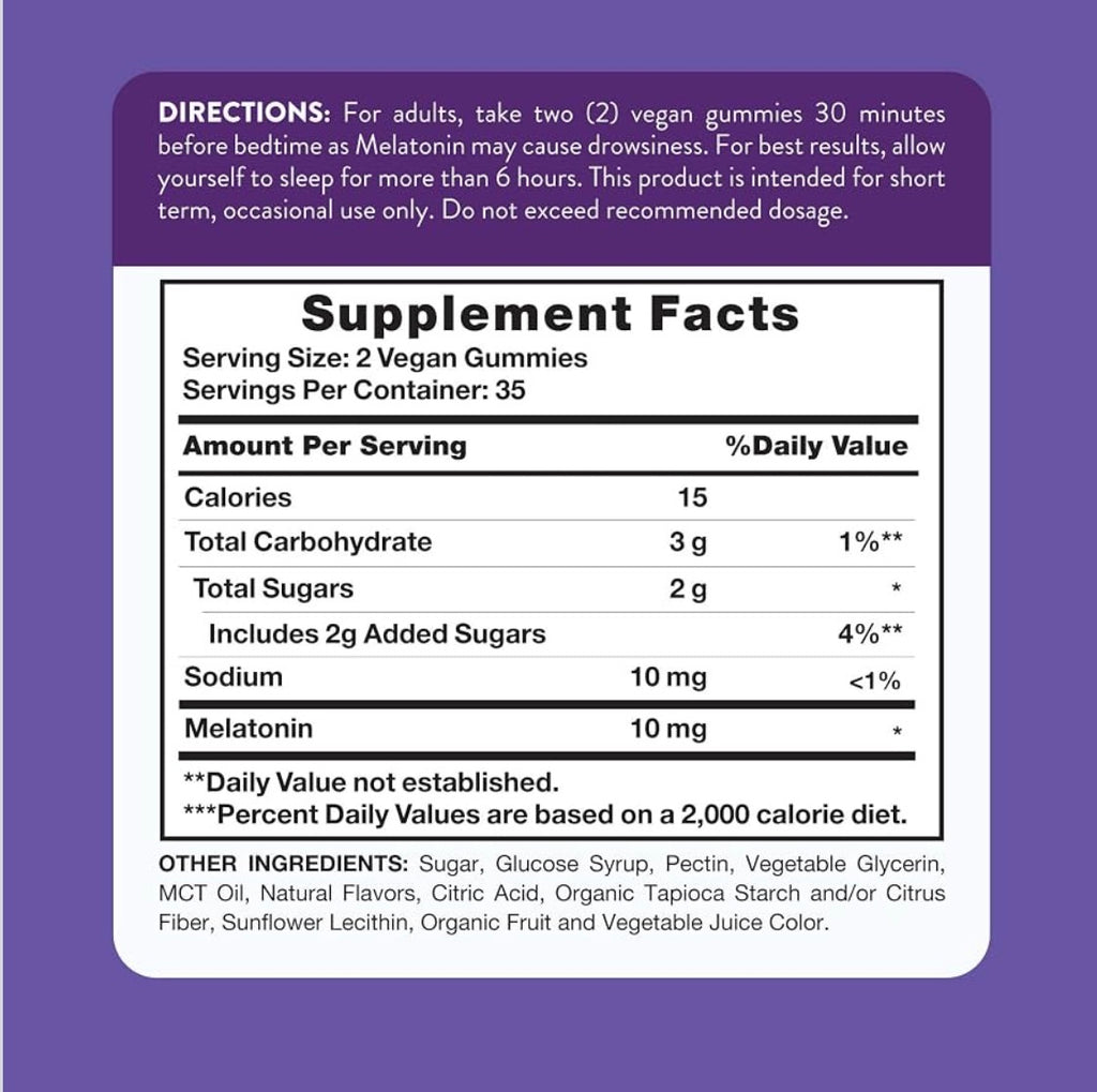 Melatonina Nature’s Truht 10mg (70 gomitas)