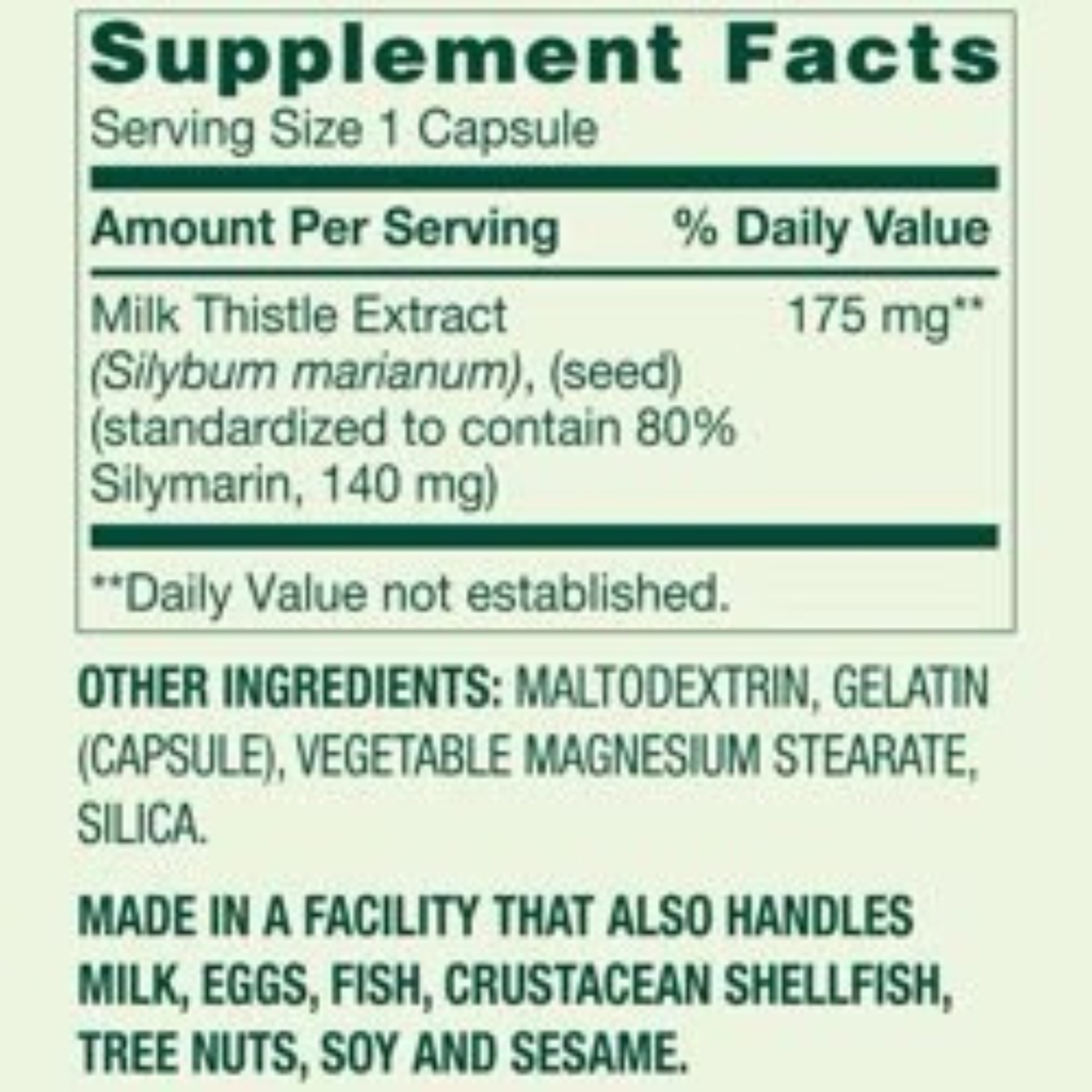 Milk Thistle Spring Valley 175mg (180 cápsulas)