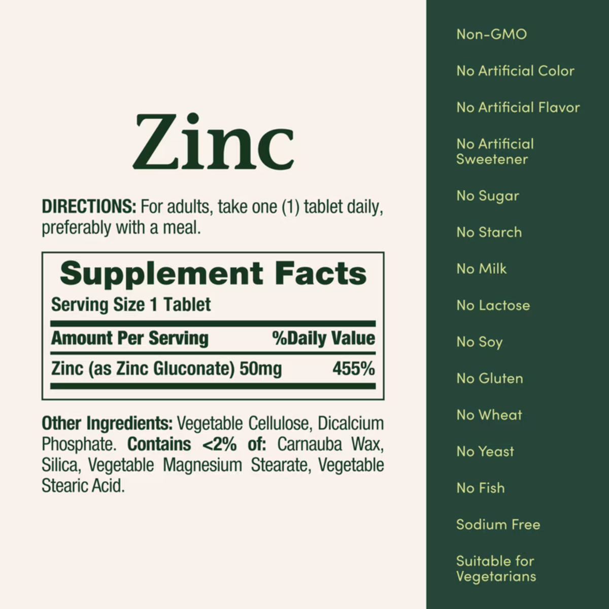 Zinc 50mg Nature's Bounty (100 capletas)
