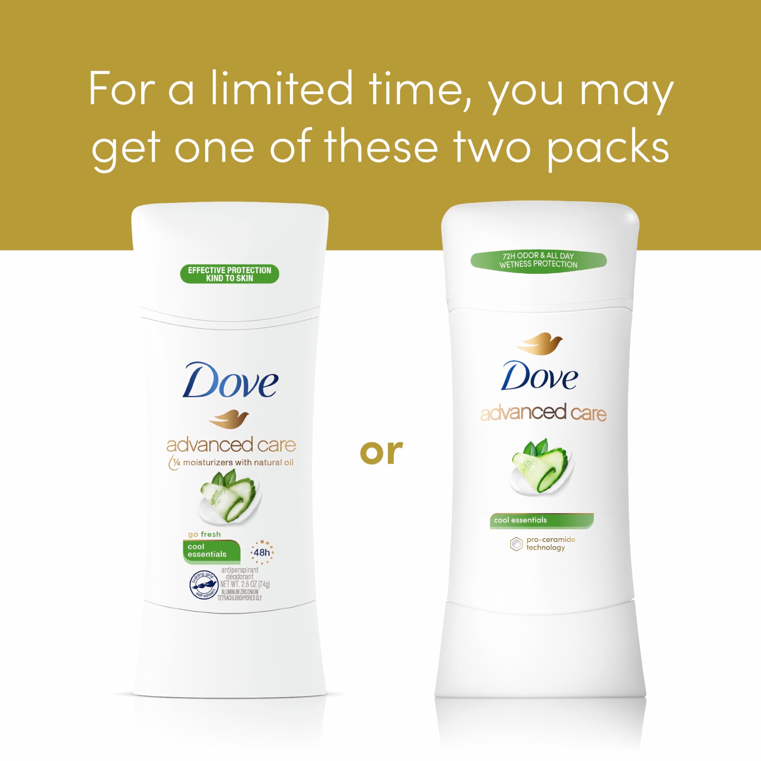 Desodorante Antitranspirante Dove Advanced Care Cool Essentials (74g)
