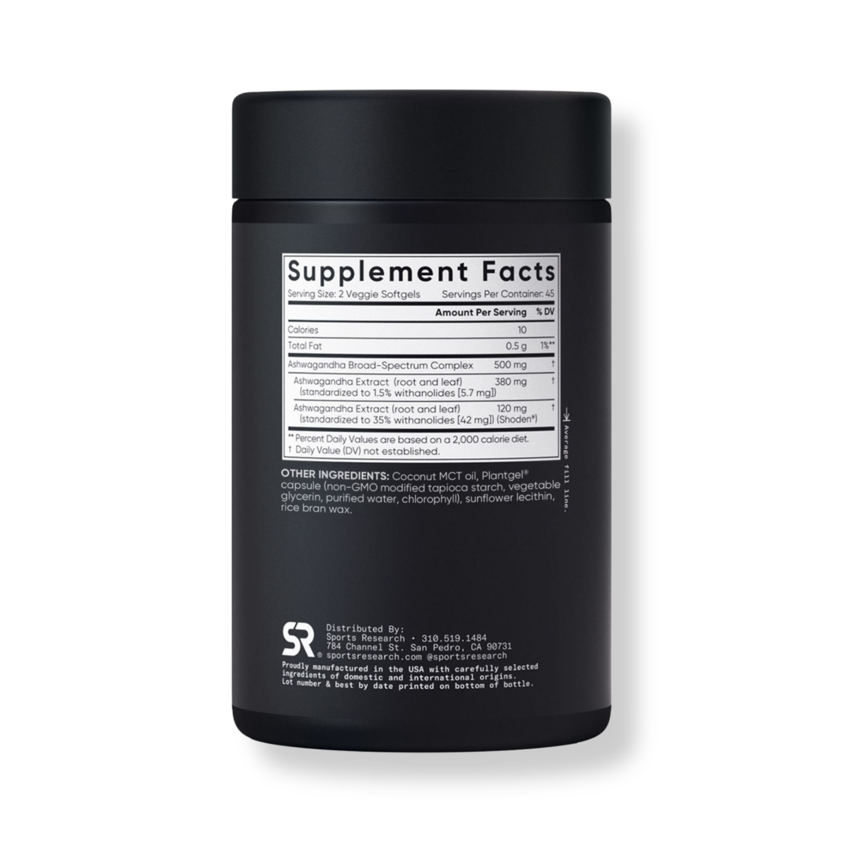 Ashwagandha Sports Research 500mg (90 cápsulas)