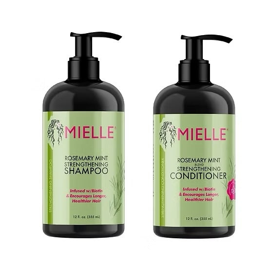 Kit Shampoo y Acondicionador de Menta y Romero con Biotina MIELLE (355ml)