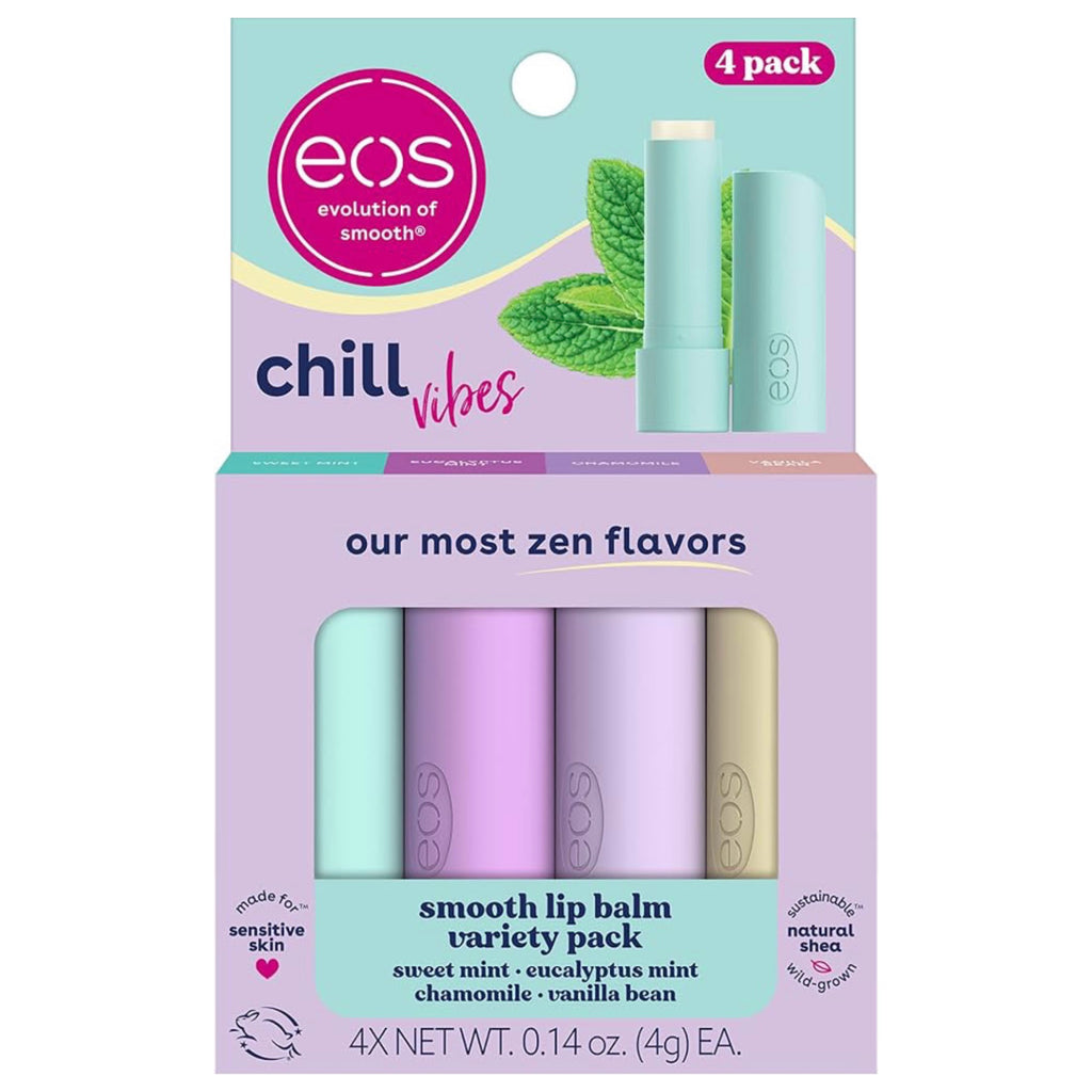Hidratante de Labios EOS Chill Vibes Lip Balm (4 Unidades)