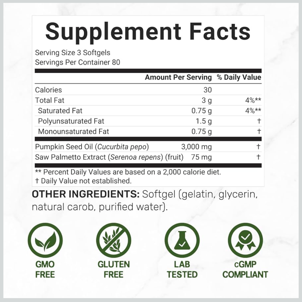 Aceite de Semilla Calabaza Deal Supplement 3.000mg (240 cápsulas)