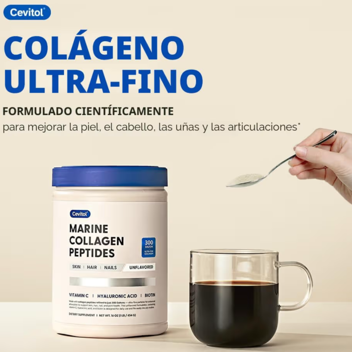 Colágeno Marino Péptidos Cevitol (454 gramos)