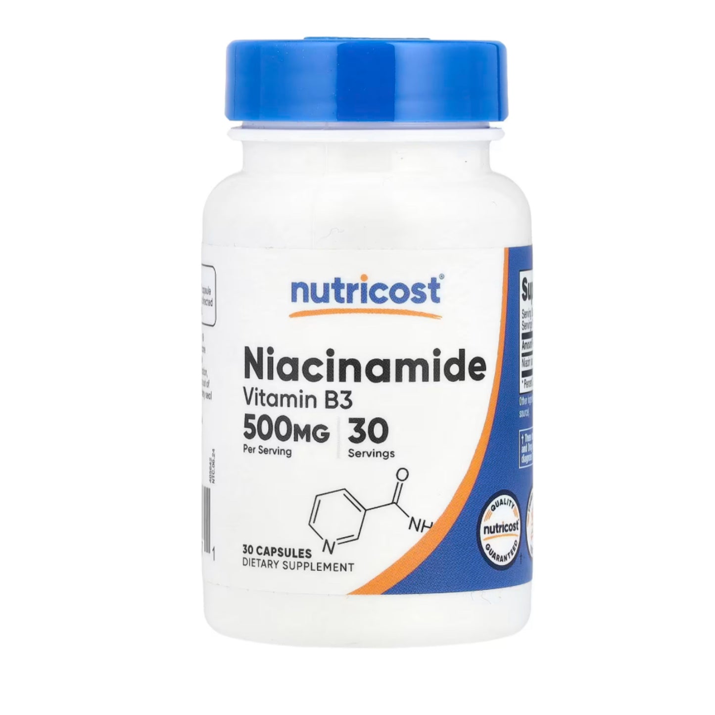 Niacinamida Vitamina B3 Nutricost 500mg (30 cápsulas)