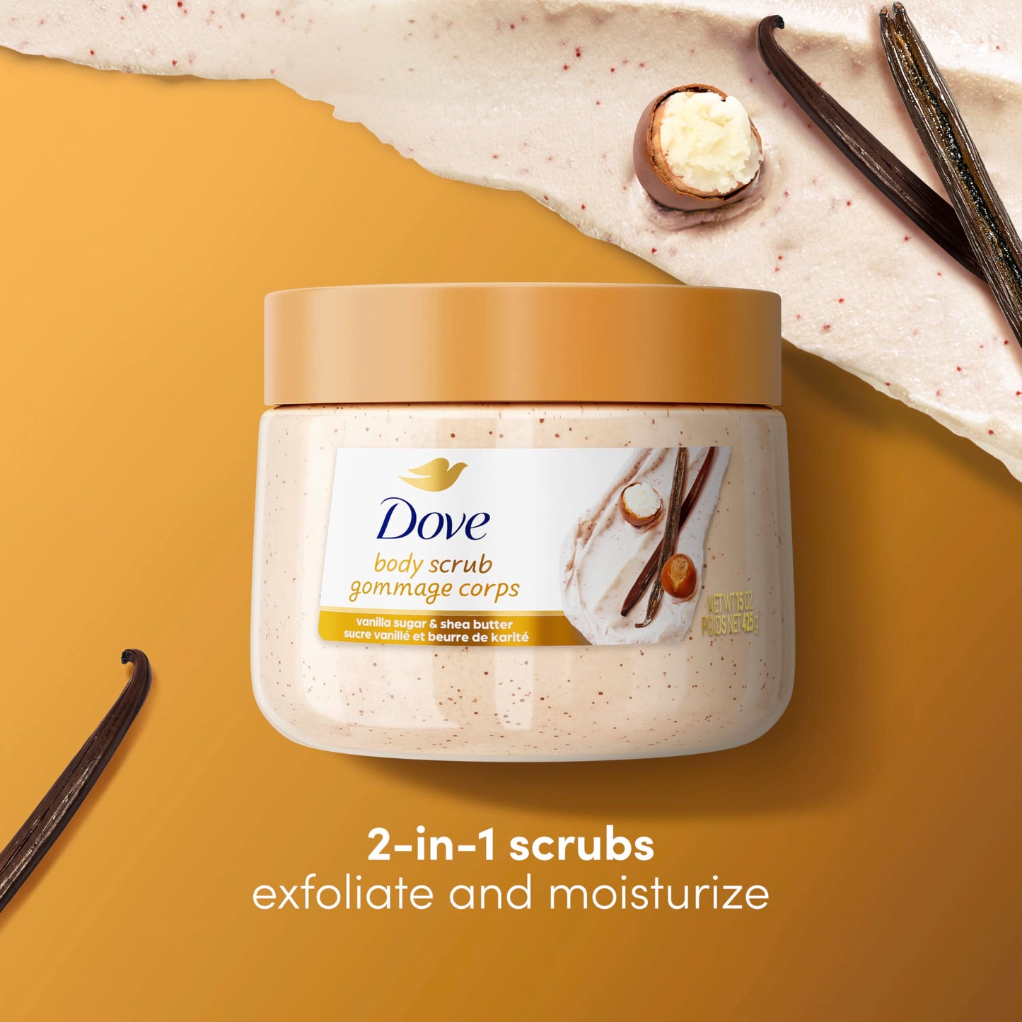 Exfoliante Corporal Dove Vainilla Sugar & Shea Butter (425g)