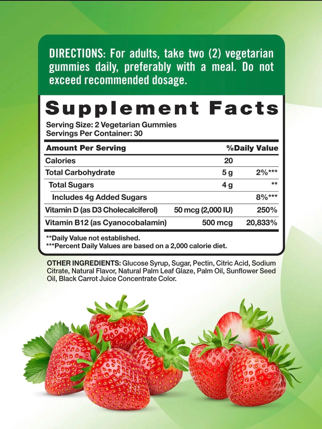 Vitamina D3 + B12 Nature's Truth)60 gomitas)
