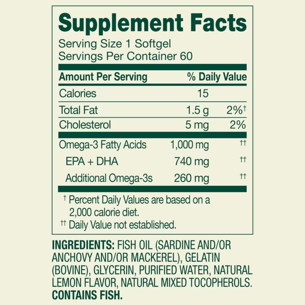 Omega 3 Spring Valley 1.000mg (60 cápsulas)