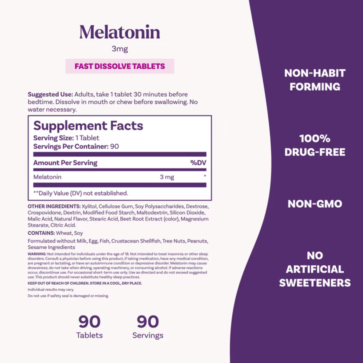 Melatonina NATROL 3mg (90 tabletas)