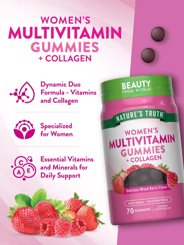 Multivitamínico para Mujer con Colágeno y Biotina Nature's Truth (70 gomitas)