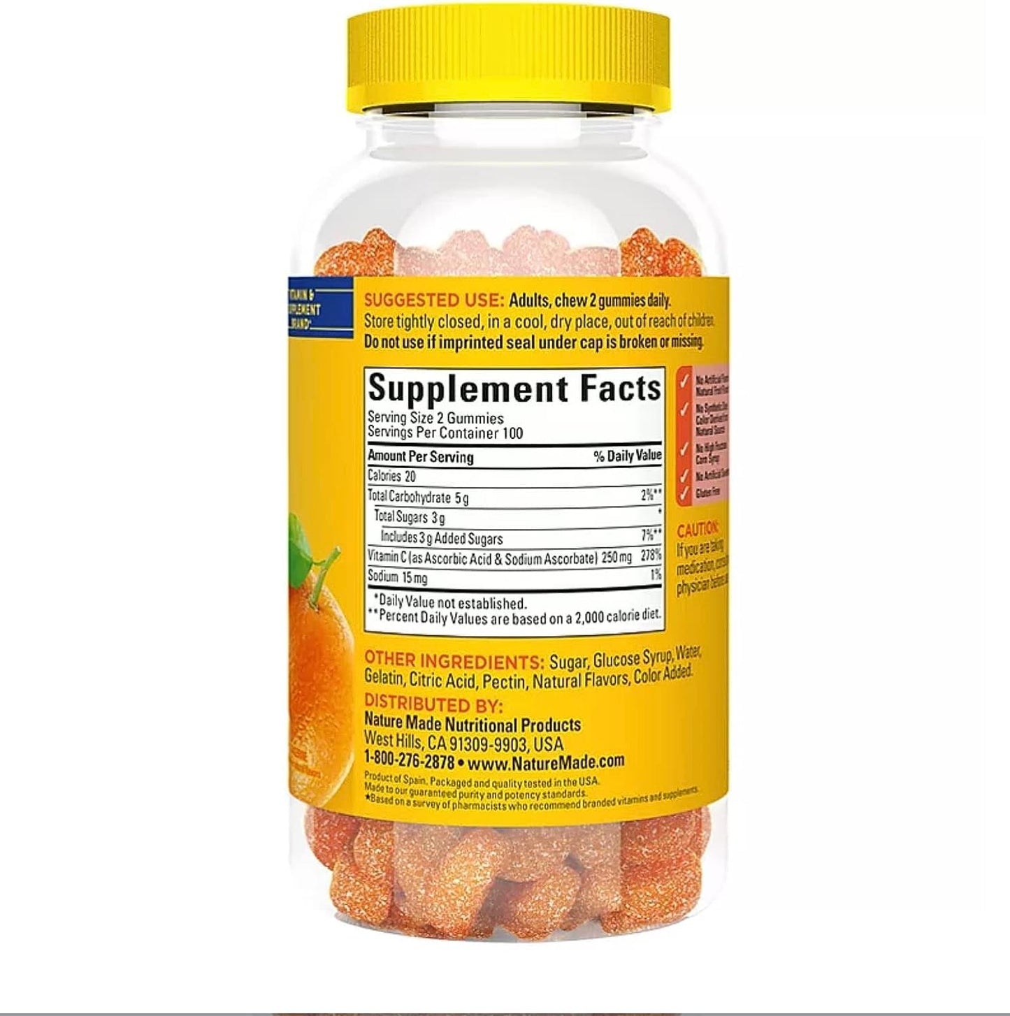 Vitamina C Nature Made 500mg (180 gomas)