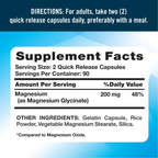 Glicinato de Magnesio Natures Truth 200mg (180 cápsulas)