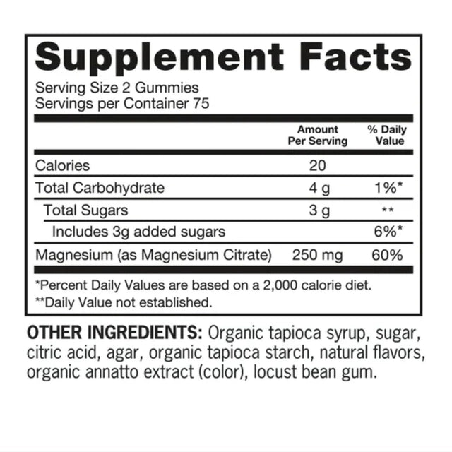 Citrato de Magnesio Qunol 250mg (150  gomitas)