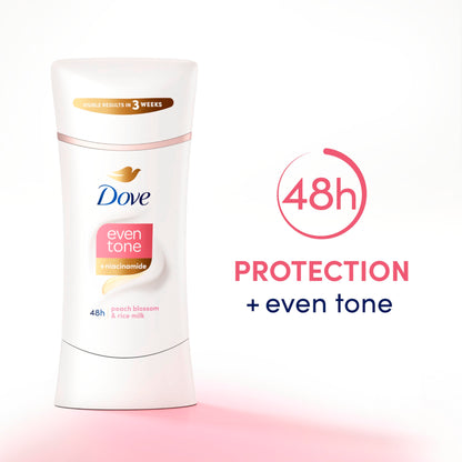 Desodorante Antitranspirante Dove Even Tone Peach Blossom & Rice Milk (74g)