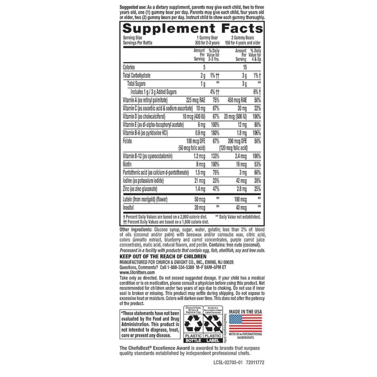 Gummy Vites Multivitaminico Lil Critters (300 gomitas)